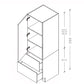 Domain Cabinets DB24(T)-FLS-IN Frameless Lucca Slab 24" x 35" With 1 Door and 2 Drawers Light Brown Wooden Single Pantry Cabinet