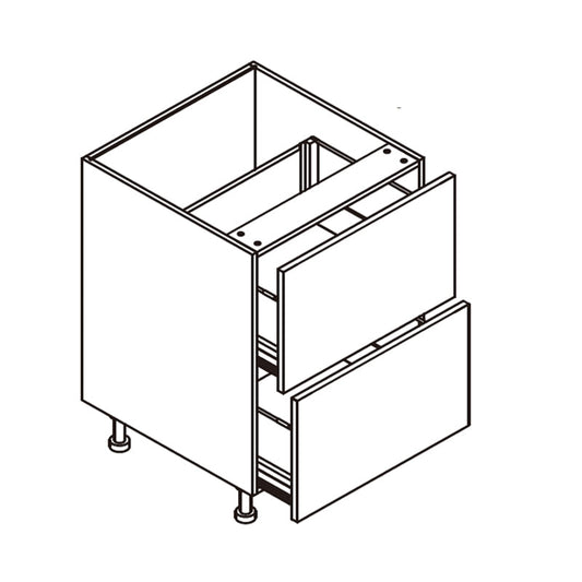 Domain Cabinets DB30-2-LQW-UN Lacquer 30" x 35" With 2 Drawers White Wooden Base Drawer Cabinet