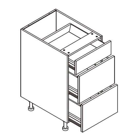 Domain Cabinets DB36-3-LQW-UN Lacquer 36" x 35" With 3 Drawers White Wooden Base Drawer Cabinet