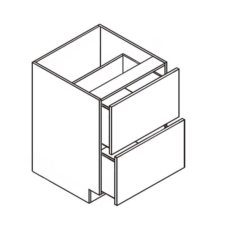 Domain Cabinets DB36-FLS-IN Frameless Lucca Slab 36" x 35" With 2 Drawers Light Brown Wooden Drawer Base Cabinet