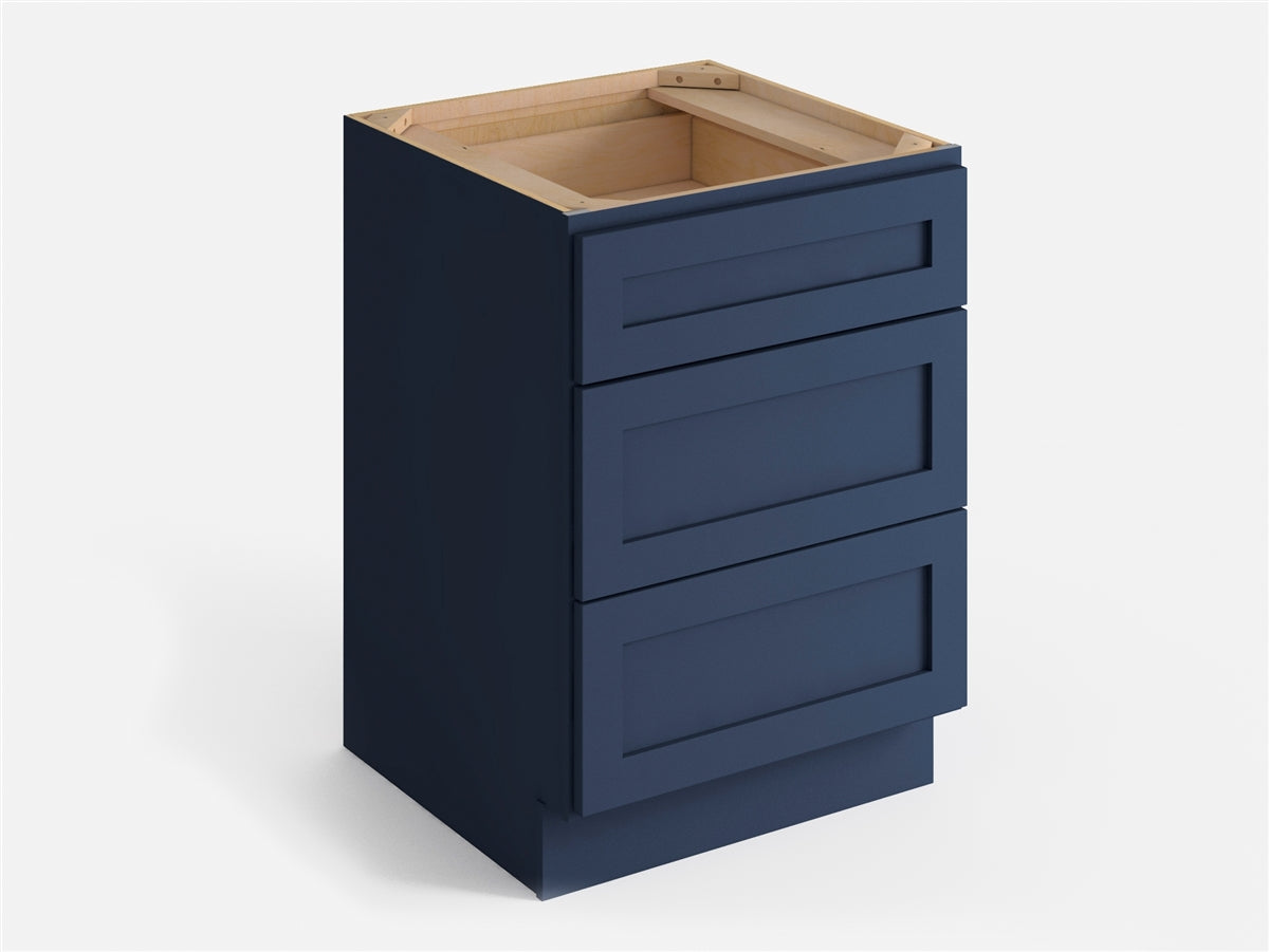 Domain Cabinets DC315-MBF-VW Valleywood 15" x 35" With 3 Drawers Marine Blue Wooden Base Cabinet