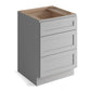 Domain Cabinets DC318-SFPG-VW Valleywood Shaker 18" x 35" With 3 Drawers Gray Wooden Base Cabinet