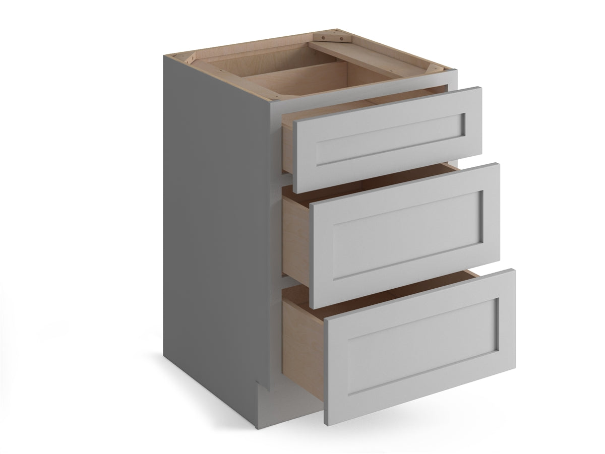 Domain Cabinets DC318-SFPG-VW Valleywood Shaker 18" x 35" With 3 Drawers Gray Wooden Base Cabinet