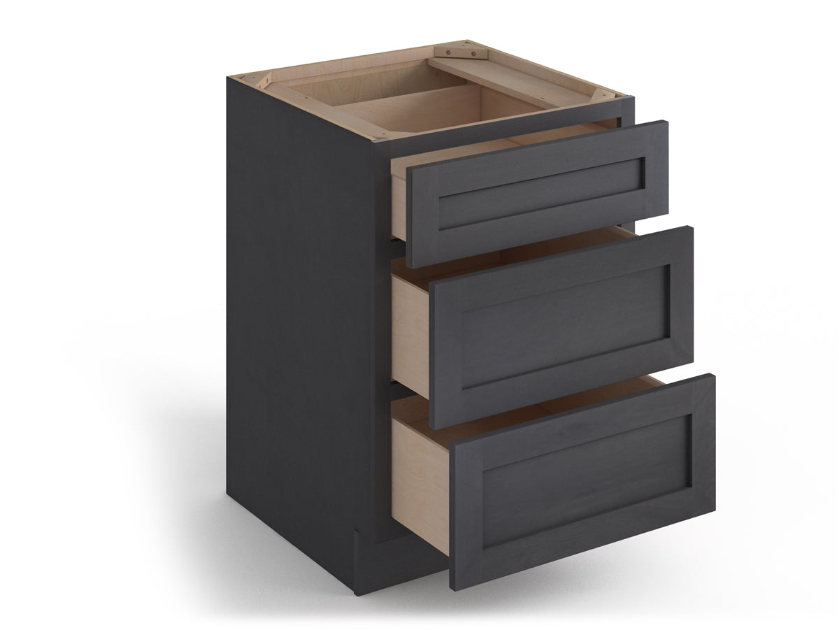 Domain Cabinets DC336-VIG-VW Valleywood 33" x 35" With 3 Drawers Dusky Gray Wooden Base Cabinet