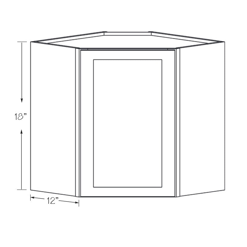 Domain Cabinets DCW2418-CPW-SD Charleston 24" x 18" With 1 Door Pure White Wooden Wall Stackable Diagonal Corner Cabinet