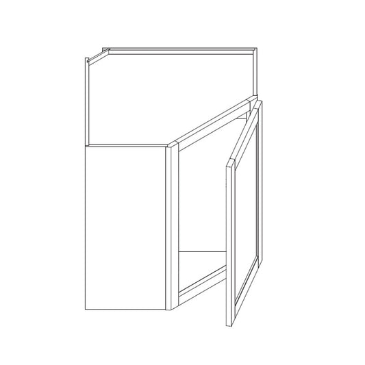 Domain Cabinets DCW2418-CSW-SD Coastal 24" x 18" With 1 Door White Wooden Wall Diagonal Corner Cabinet