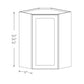 Domain Cabinets DCW2430-CSW-SD Coastal 24" x 30" With 1 Door and 2 Shelves White Wooden Wall Diagonal Corner Cabinet