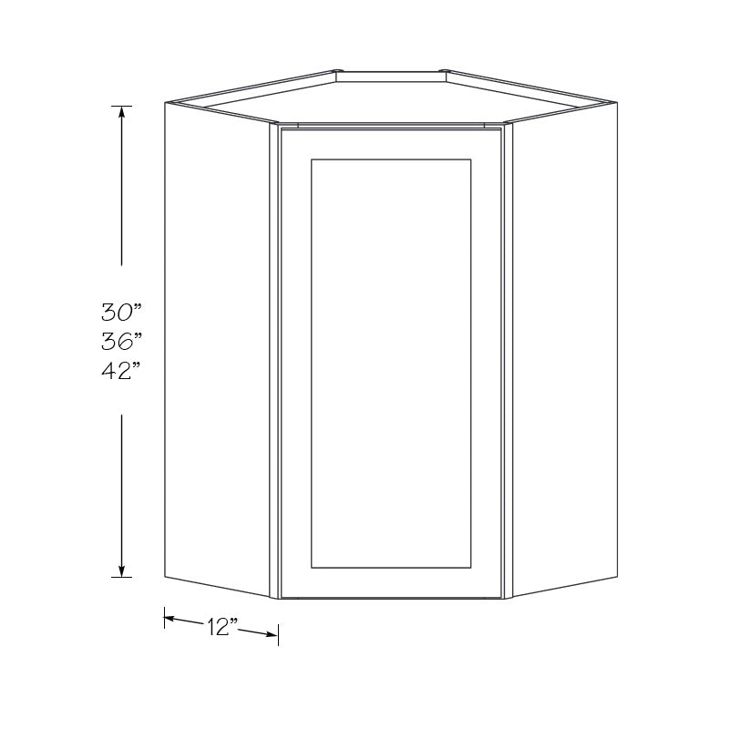 Domain Cabinets DCW2442-CPW-SD Charleston 24" x 42" With 1 Door and 2 Shelves Pure White Wooden Wall Diagonal Cabinet