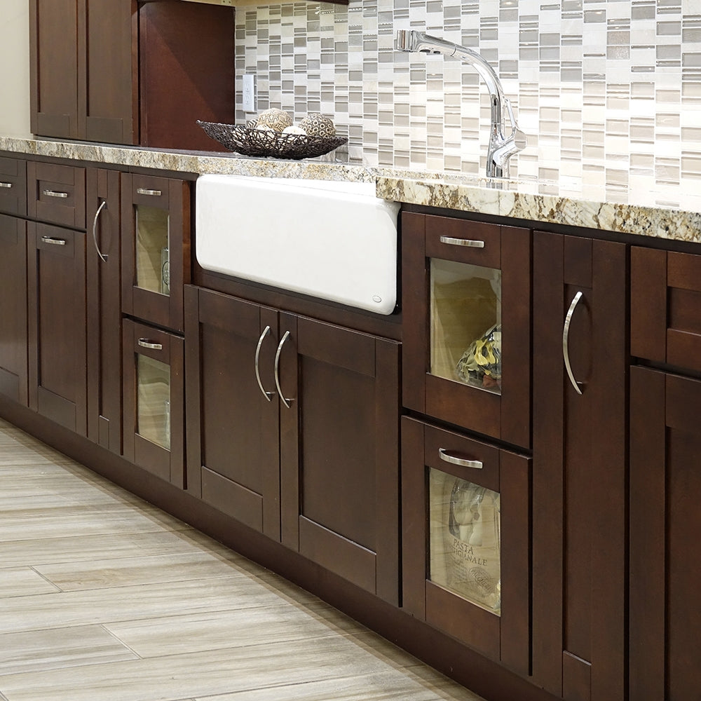 Domain Cabinets DSB36-KWS-BC Kingston 36" x 35" With 2 Doors White Wooden Apron Sink Base Cabinet