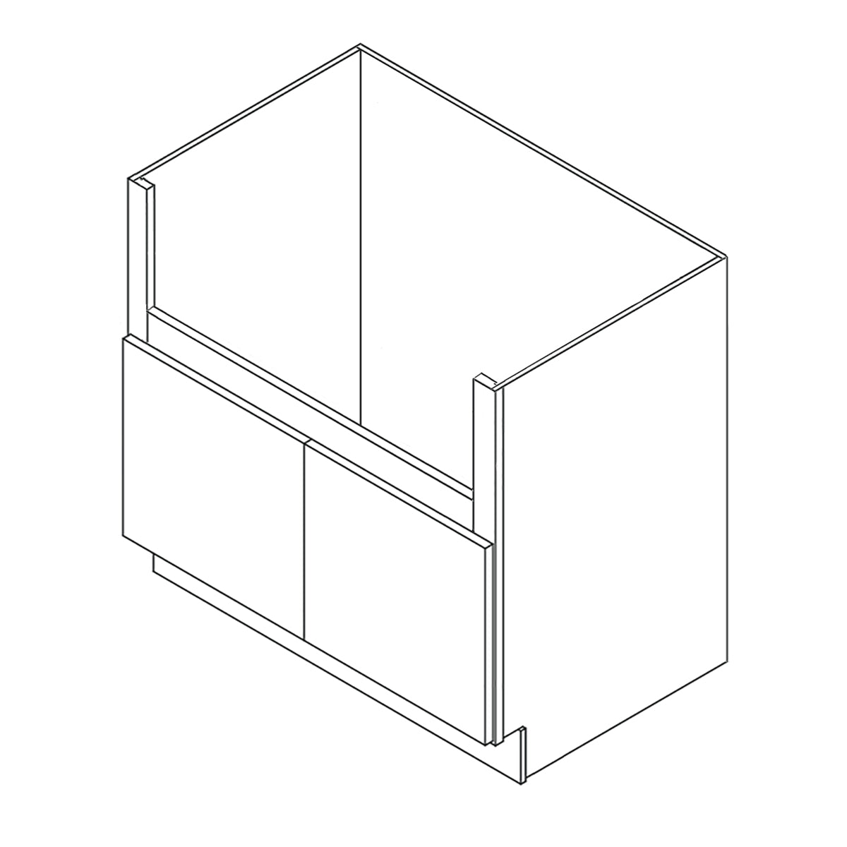 Domain Cabinets FSB36-CHS-SD Charleston Saddle 36" x 35" With 2 Doors Brown Wooden Apron Sink Base Cabinet