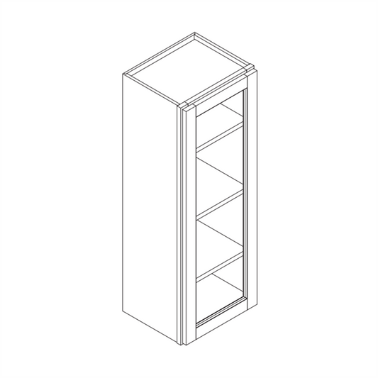 Domain Cabinets GDW2142-KWS-BC Kingston 21" x 42" With 1 Door and 3 Shelves White Wooden Wall Glass Door Cabinet