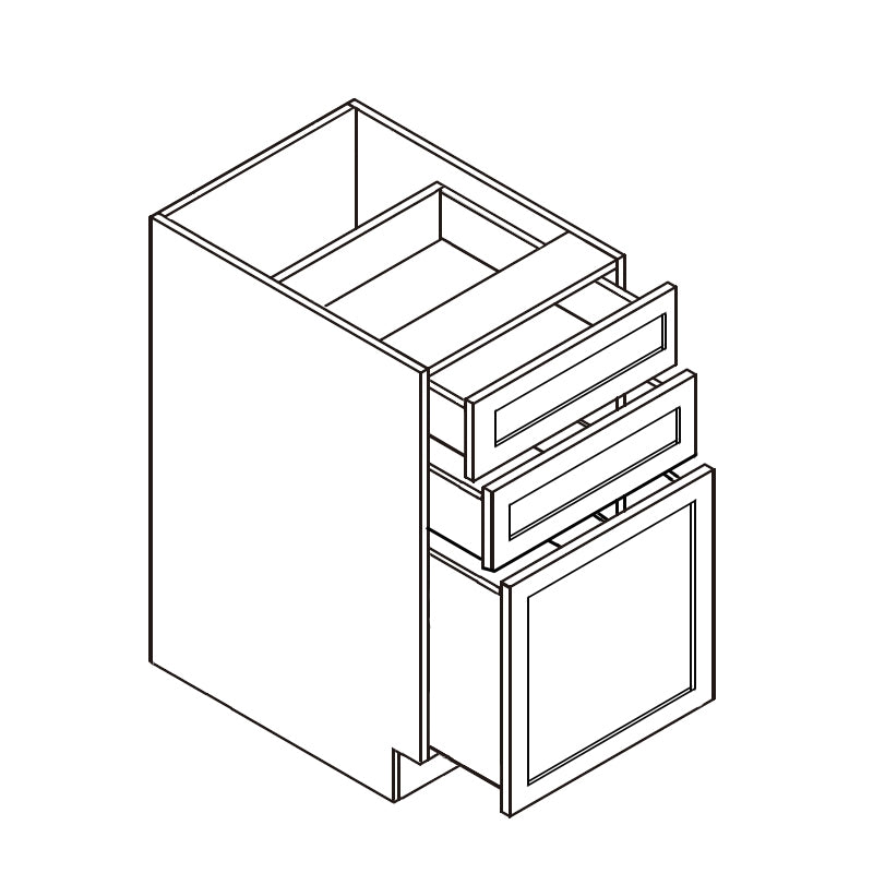 Domain Cabinets Impression 12" x 35" With 3 Drawers Rustic Oak Wooden Shaker Base Drawer