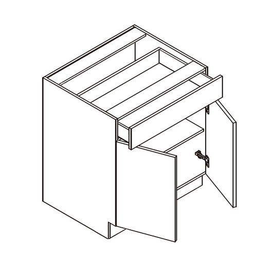 Domain Cabinets Impression 24" x 35" With 1 Drawer, 1 shelf and 2 Doors Gloss Gray Wooden Base Cabinet
