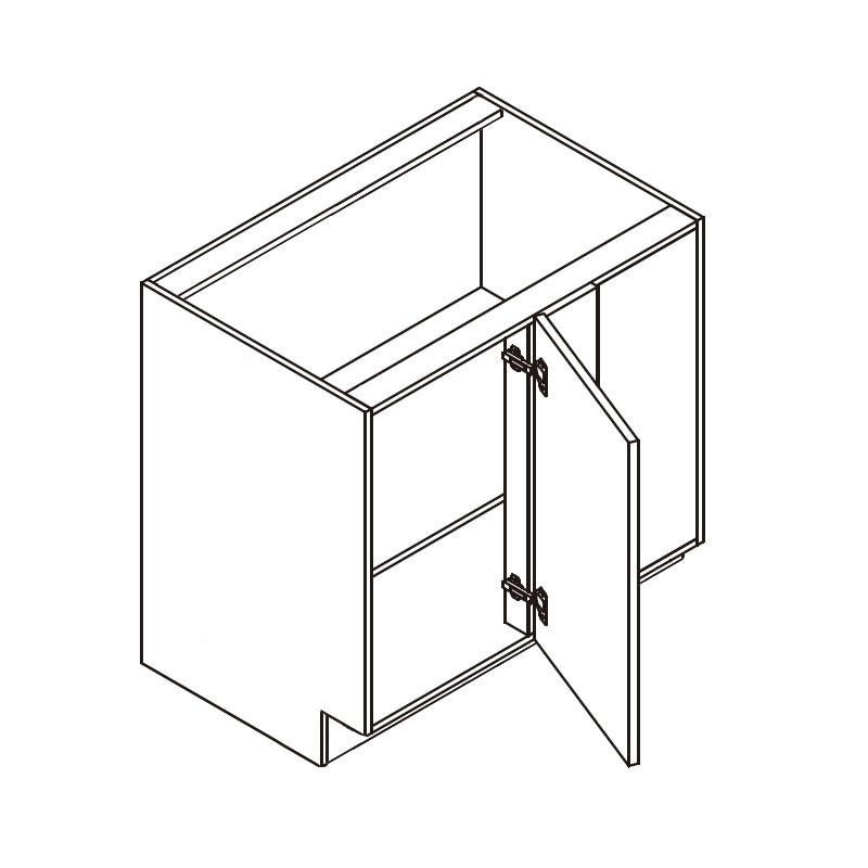 Domain Cabinets Impression 36" x 35" With 1 Door and 1 Shelf Gloss Gray Wooden Blind Corner Base Cabinet