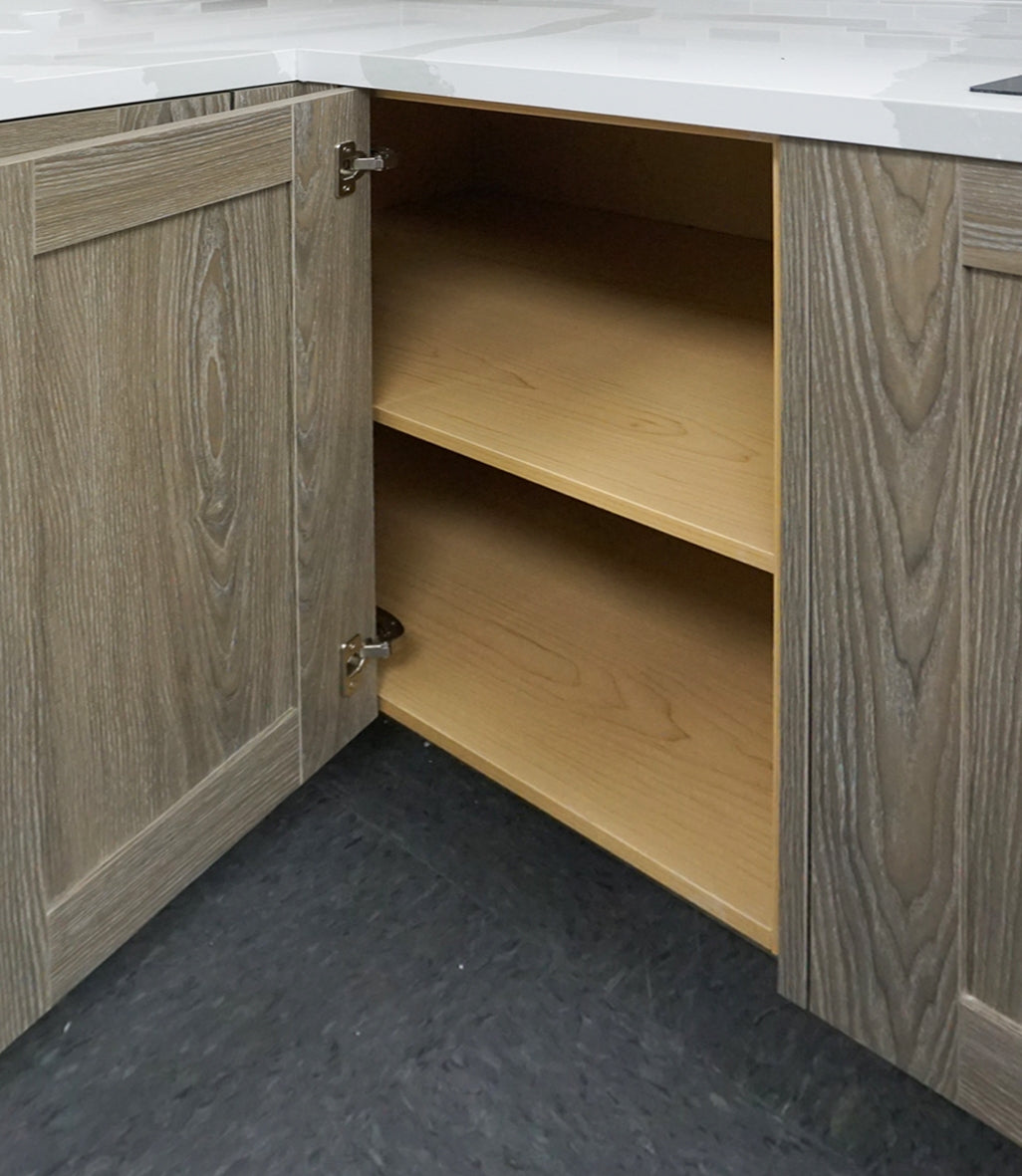 Domain Cabinets Impression 42" x 35" With 1 Door Rustic Oak Wooden Blind Corner Base Cabinet
