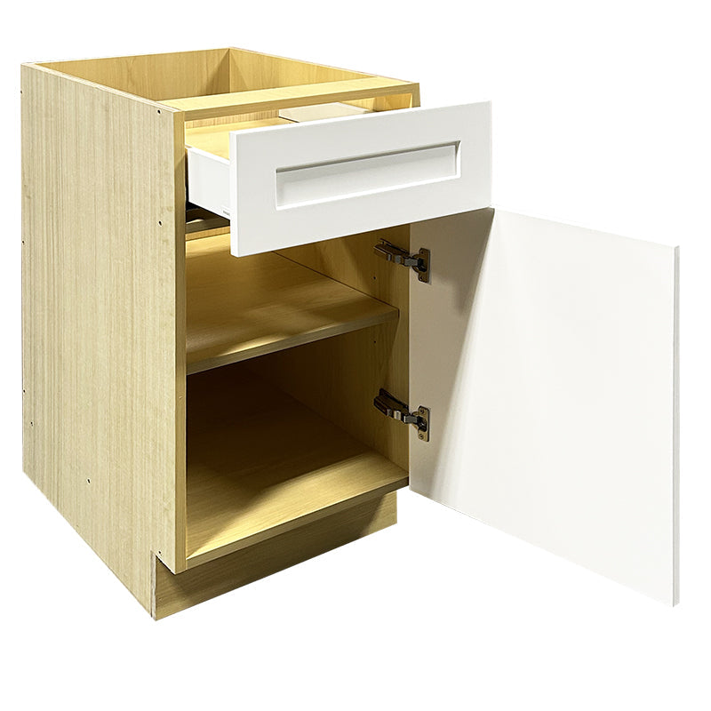 Domain Cabinets Jersey 21" x 35" With 1 Door and 1 Drawer White Wooden Shaker Base Cabinet