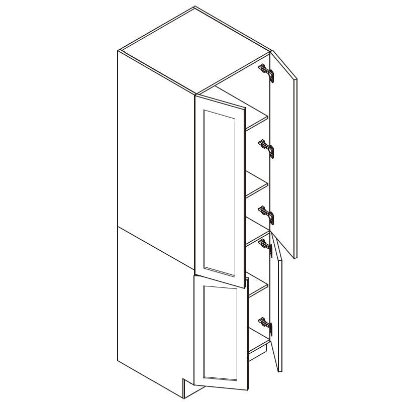 Domain Cabinets Jersey 24" x 62" With 2 Doors and 2 Shelves White Wooden Shaker Wide Double Pantry Cabinet