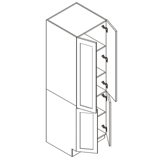 Domain Cabinets Jersey 24" x 62" With 2 Doors and 2 Shelves White Wooden Shaker Wide Double Pantry Cabinet