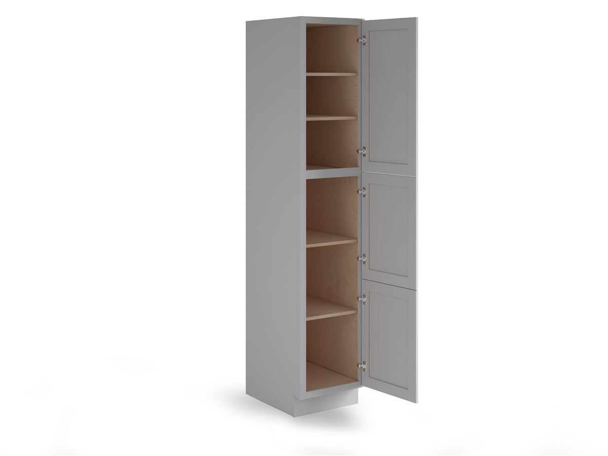Domain Cabinets LC1884-SFPG-VW Valleywood Shaker 18" x 84" With 2 Doors and 4 Shelves Gray Wooden Single Pantry Cabinet