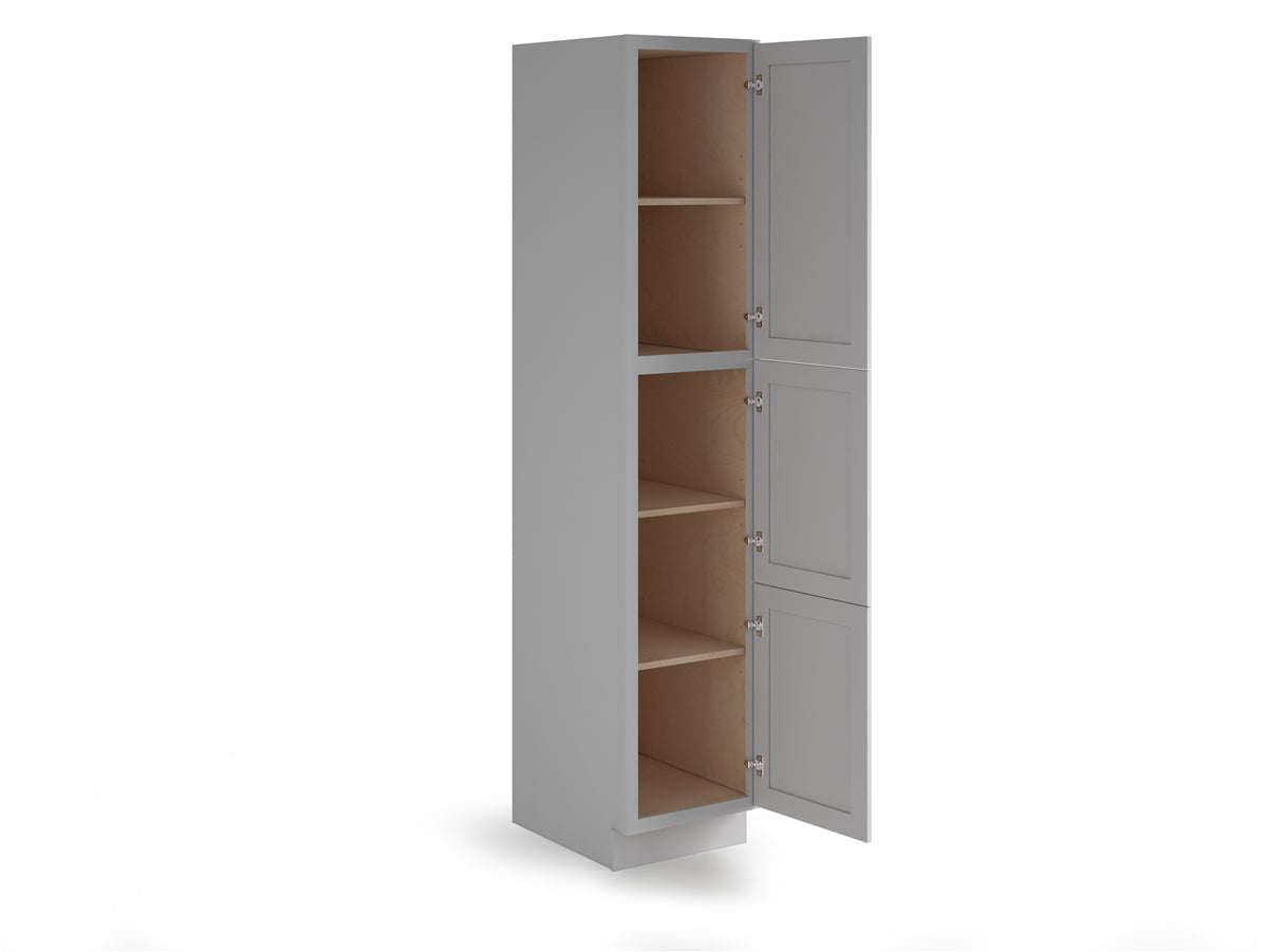 Domain Cabinets LC1884-SFPG-VW Valleywood Shaker 18" x 84" With 2 Doors and 4 Shelves Gray Wooden Single Pantry Cabinet