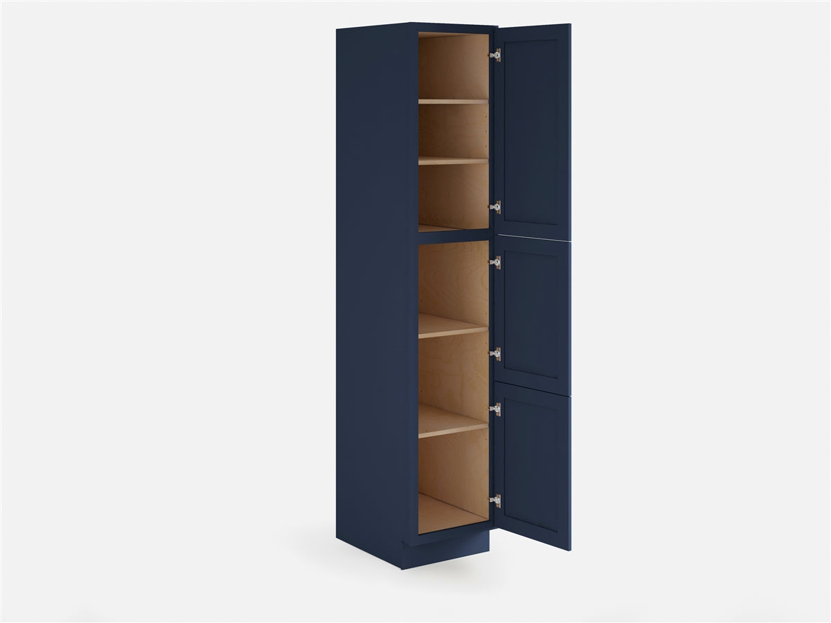 Domain Cabinets LC1890-MBF-VW Valleywood 18" x 90" With 2 Doors and 4 Shelves Marine Blue Wooden Single Pantry Cabinet