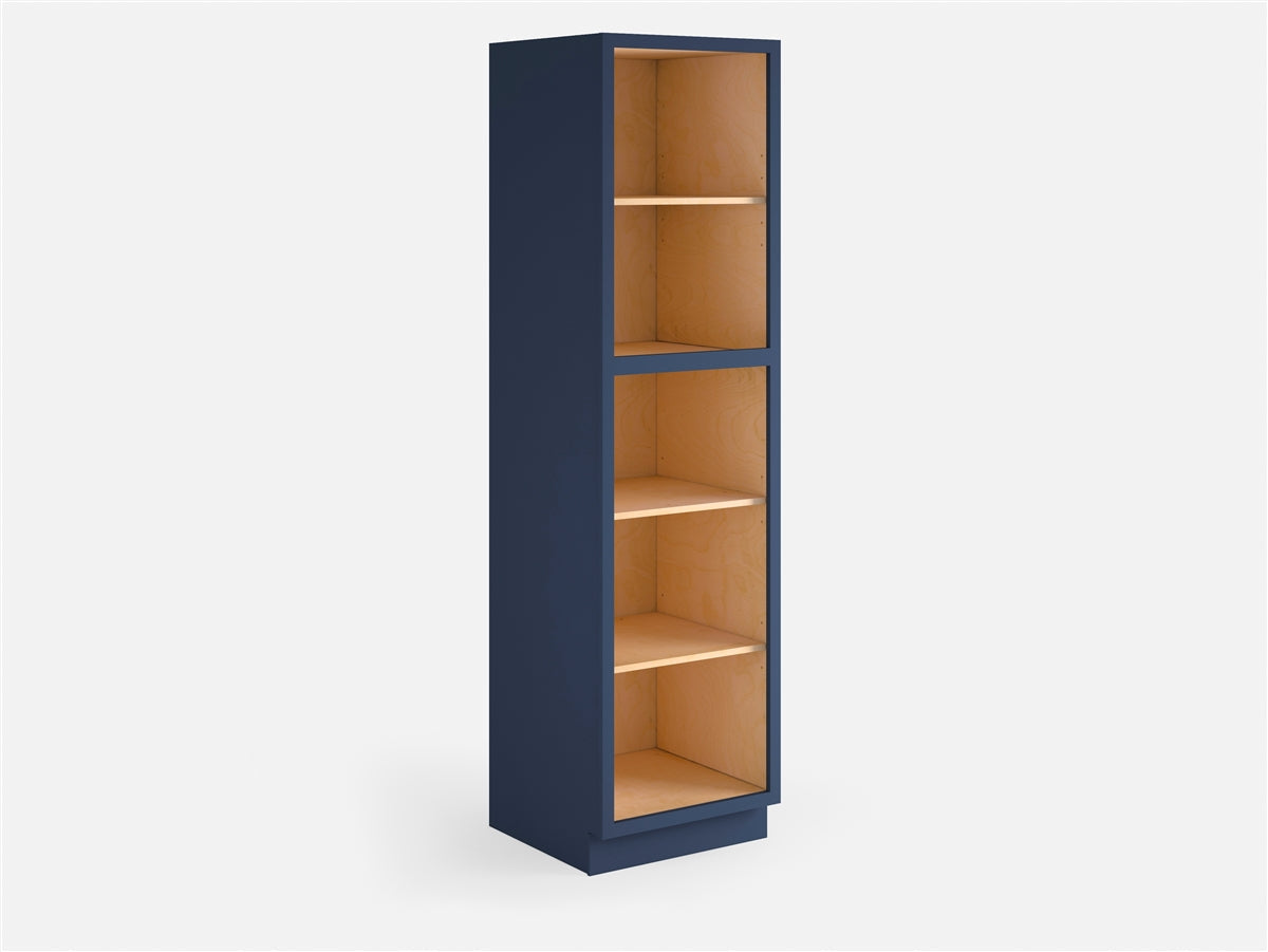 Domain Cabinets LC2490-MBF-VW Valleywood 24" x 90" With 4 Doors and 4 Shelves Marine Blue Wooden Double Pantry Cabinet