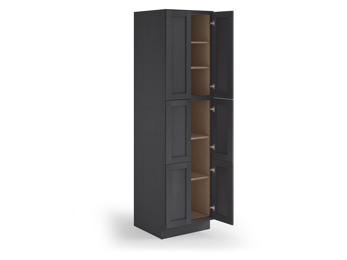 Domain Cabinets LC2496-VIG-VW Valleywood 24" x 96" With 4 Doors and 5 Shelves Dusky Gray Wooden Double Pantry Cabinet