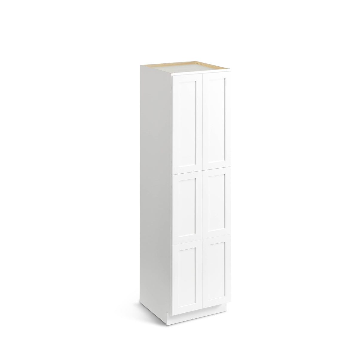 Domain Cabinets LC3096-SFPW-VW Valleywood 30" x 96" With 4 Doors and 3 Shelves White Wooden Double Pantry Cabinet