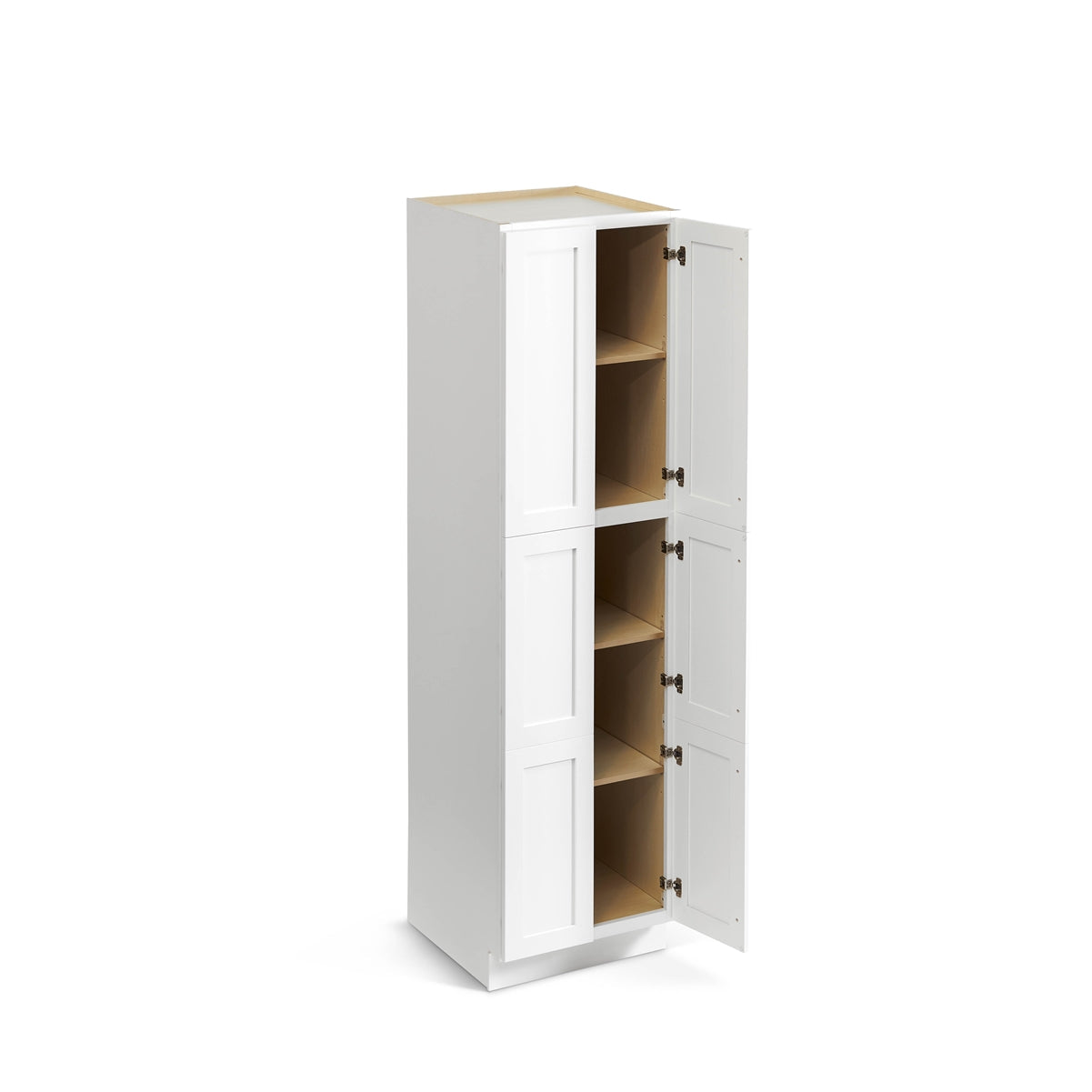 Domain Cabinets LC3096-SFPW-VW Valleywood 30" x 96" With 4 Doors and 3 Shelves White Wooden Double Pantry Cabinet