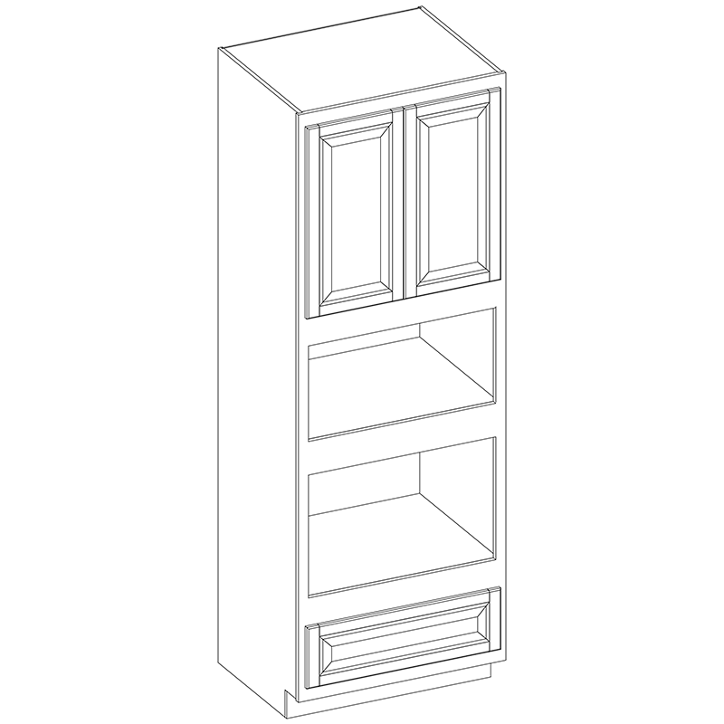Domain Cabinets MOC3396-CFS-UN Coffee Square 33" x 96" With 2 Doors and 1 Drawer Brown Wooden Oven Cabinet