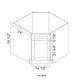 Domain Cabinets NCSB36-ENS-NG Elegant Shaker 36" x 35" With 1 Door Navy Wooden Diagonal Corner Sink Base