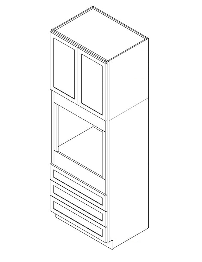 Domain Cabinets O332124-CSG-SD Coastal Shaker 33" x 21" With 2 Doors Gray Wooden Top Oven Cabinet