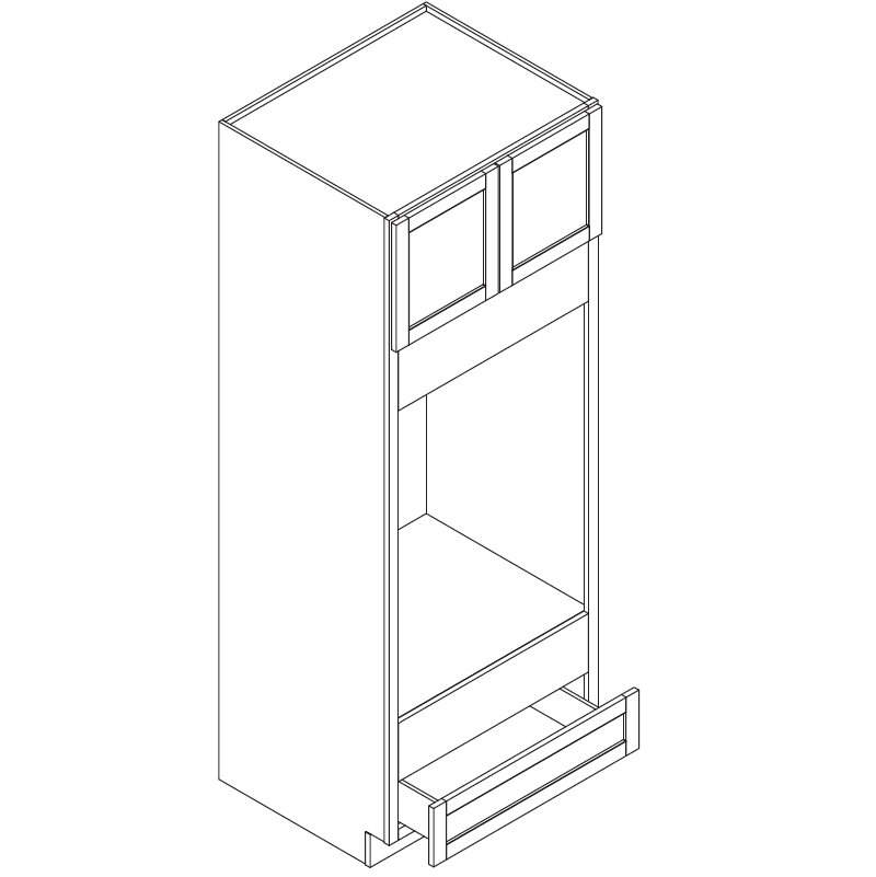 Domain Cabinets OC3084U-SWS-NG Supreme 30" x 84" With 2 Doors and 1 Drawer White Wooden Double Oven Cabinet