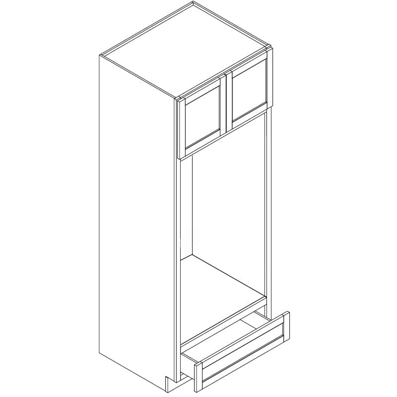 Domain Cabinets OC31.596D-KWS-BC Kingston 32" x 96" With 2 Doors and 1 Drawer White Wooden Double Oven Cabinet