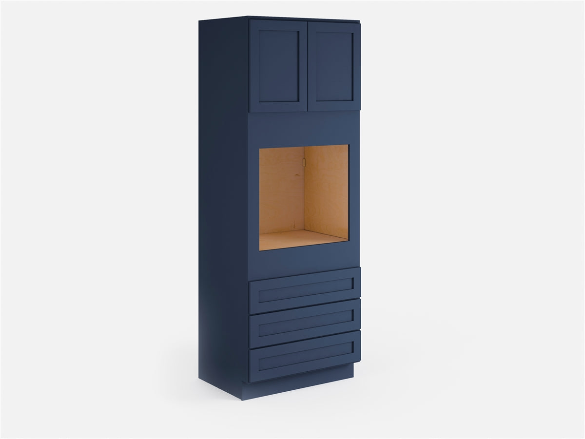 Domain Cabinets OC3384SD-MBF-VW Valleywood 33" x 84" With 2 Doors and 3 Drawers Marine Blue Wooden Oven Cabinet