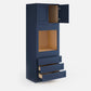 Domain Cabinets OC3384SD-MBF-VW Valleywood 33" x 84" With 2 Doors and 3 Drawers Marine Blue Wooden Oven Cabinet