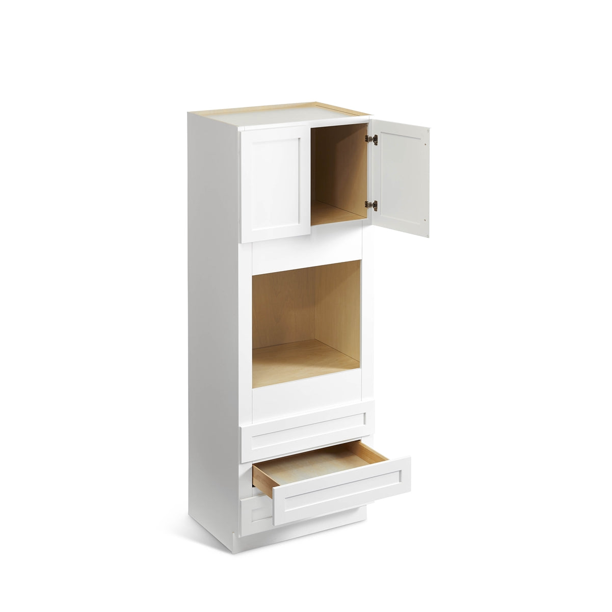 Domain Cabinets OC3390SD-SFPW-VW Valleywood 33" x 90" With 2 Doors and 3 Drawers White Wooden Oven Cabinet