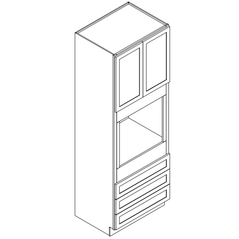 Domain Cabinets OC3390SD-VIG-VW Valleywood 33" x 90" With 2 Doors and 3 Drawers Dusky Gray Wooden Oven Cabinet