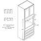 Domain Cabinets OC3396SD-MBF-VW Valleywood 33" x 96" With 2 Doors and 3 Drawers Marine Blue Wooden Oven Cabinet