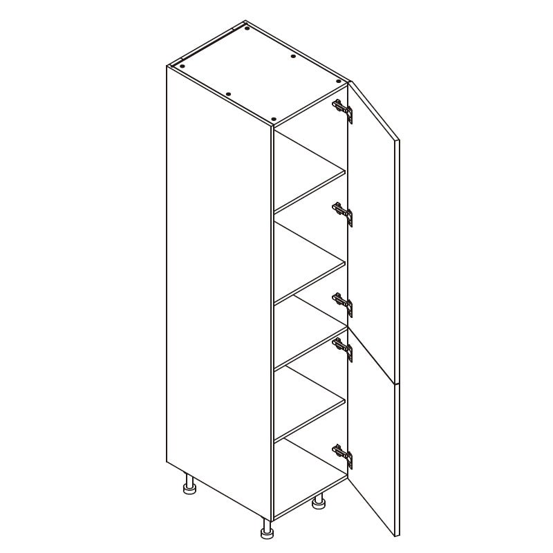 Domain Cabinets PC1590-DWS-UN Dark Wood Slab 15" x 90" With 2 Doors and 3 Shelves Dark Brown Wooden Single Pantry Cabinet