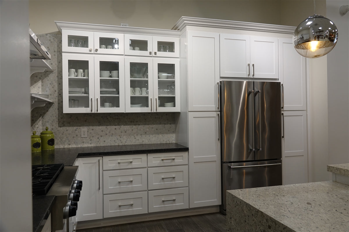 Domain Cabinets PC1890-KWS-BC Kingston 18" x 90" With 2 Doors and 6 Shelves White Wooden Pantry Cabinet