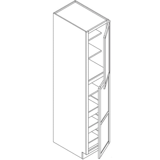 Domain Cabinets PC1890-SCG-BC Savannah 18" x 90" With 2 Doors and 6 Shelves Coffee Glazed Wooden Single Pantry Cabinet