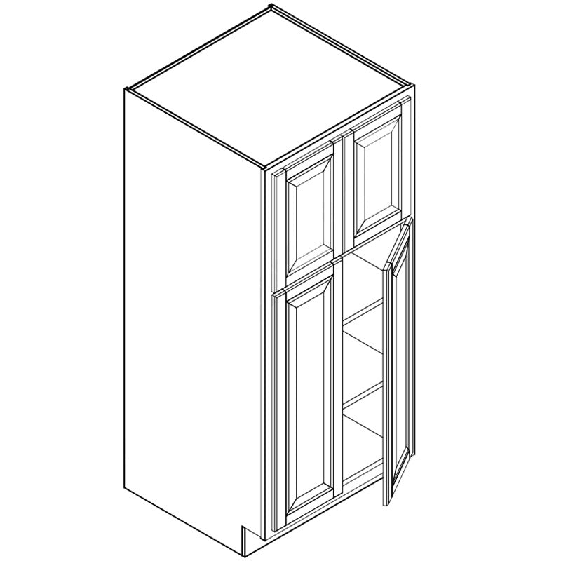 Domain Cabinets PC2496-CFS-UN Coffee Square 24" x 96" With 4 Doors and 3 Shelves Brown Wooden Double Pantry Cabinet