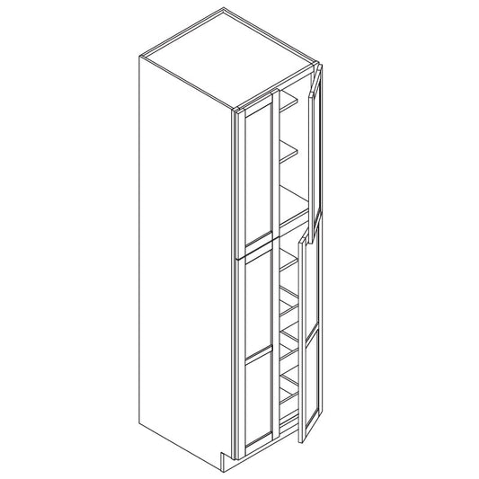 Domain Cabinets PC3090-SCG-BC Savannah 30" x 90" With 4 Doors and 6 Shelves Coffee Glazed Wooden Double Pantry Cabinet
