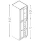 Domain Cabinets PC3096-KGS-BC Kingston 30" x 96" With 4 Doors and 6 Shelves Gray Wooden Double Pantry Cabinet