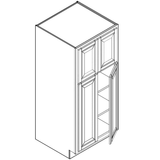 Domain Cabinets PC3683-AMO-BK American 36" x 83" With 4 Doors and 3 Shelves Oak Wooden Double Pantry Cabinet