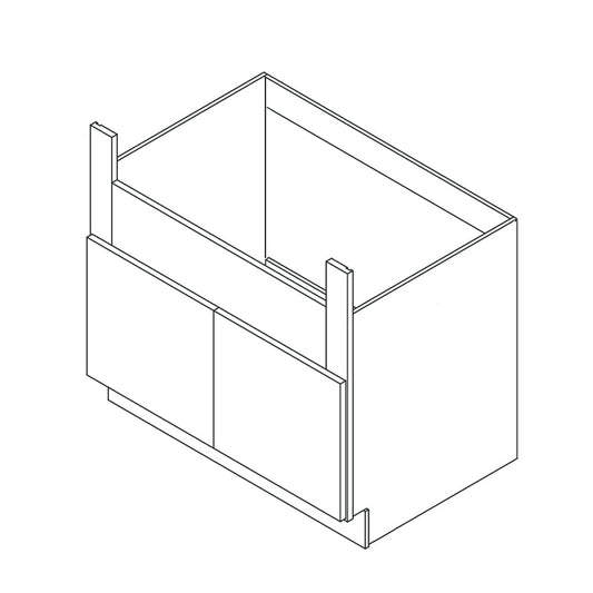 Domain Cabinets Pacific 36" x 25" With 2 Doors Gray Shaker Wooden Farmhouse Apron Sink Base Cabinet