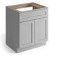 Domain Cabinets SB30-SFPG-VW Valleywood Shaker 30" x 35" With 2 Doors Gray Wooden Sink Base Cabinet
