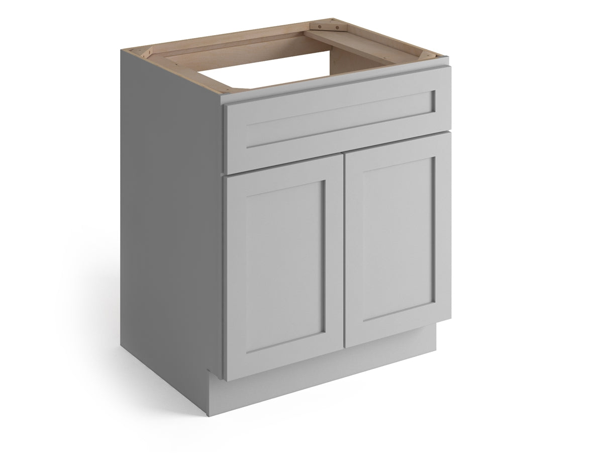 Domain Cabinets SB30-SFPG-VW Valleywood Shaker 30" x 35" With 2 Doors Gray Wooden Sink Base Cabinet
