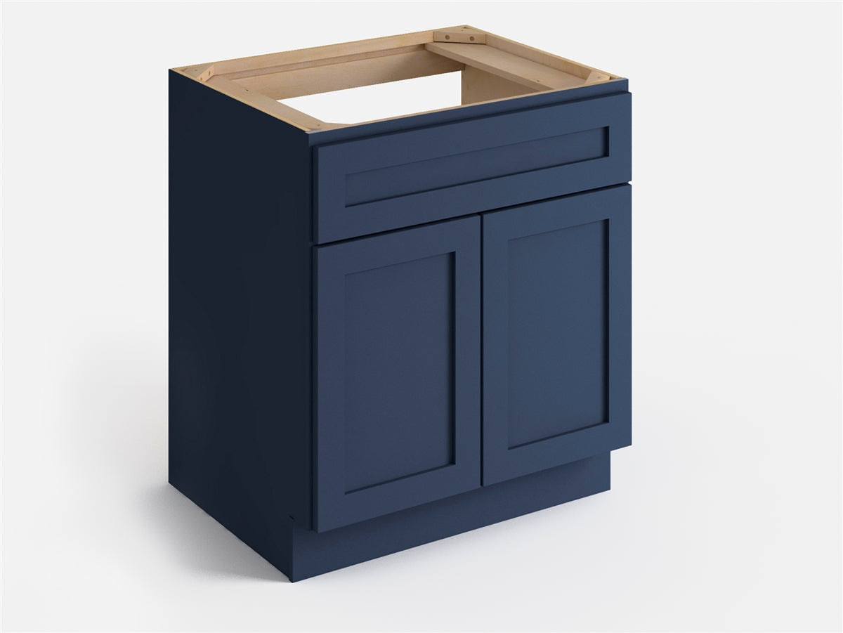 Domain Cabinets SB33-MBF-VW Valleywood 33" x 35" With 2 Doors Marine Blue Wooden Sink Base Cabinet